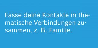Im Bosch-App Vivatar für Jogger kann jeder User seine wichtigsten virtuellen Begleiter zu Gruppen zusammenfassen. Der Nutzer entscheidet selbst, wie sein persönliches Sicherheitsnetz heißen soll, so ganz klassisch „Familie“. © Bosch