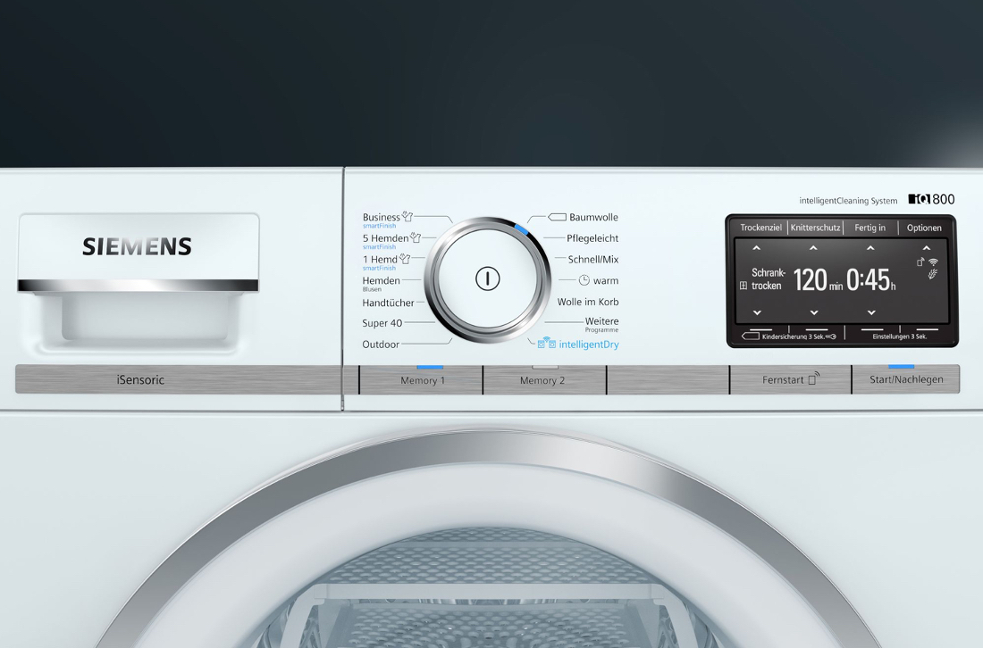 Der Siemens iQ800 Trockner macht nicht nur Knitterfalten Dampf