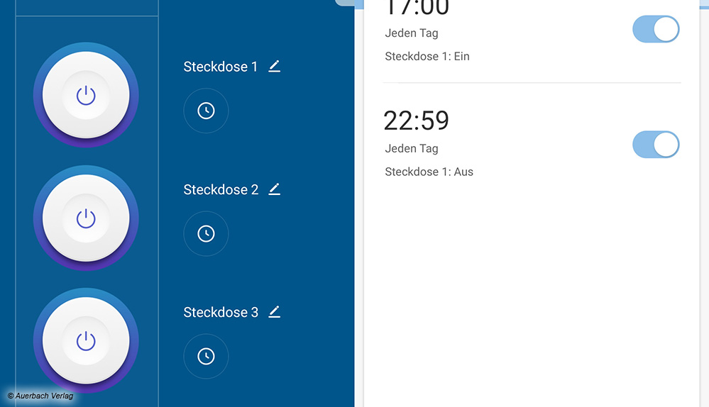 Bei der Smart-Life-App lassen sich Timer sehr unkompliziert für die Steckdosen erstellen. Countdown, Zeitsteuerung, Intervall- und Zufallstimer können programmiert werden