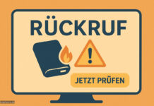 Rückruf wegen Brandgefahr wird angezeigt