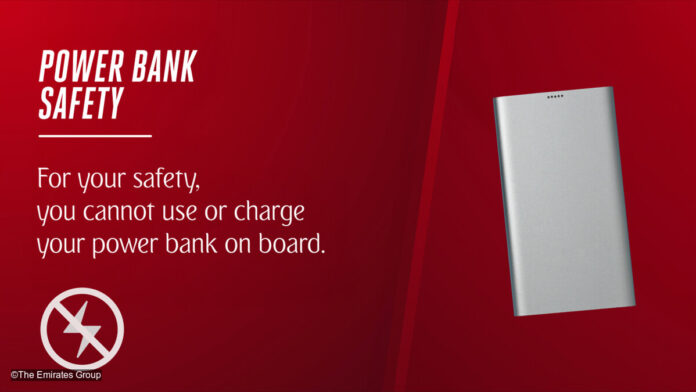 Verbot von Powerbanks während des Fluges bei Emirates