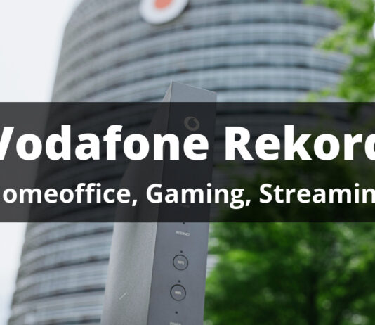 Haus mit Router im Vordergrund und Text für einen Rekord