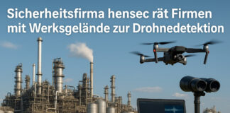 Drohnenabwehr vor einem Werksgel&auml;nde