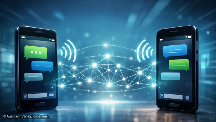 zwei Smartphones gegen&uuml;ber - Symbol f&uuml;r direkte Kommunikation